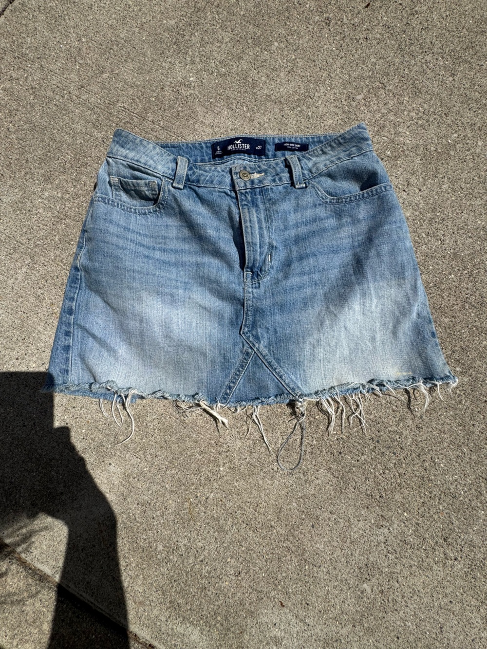 Hollister Light Blue High-Rise Denim Skirt